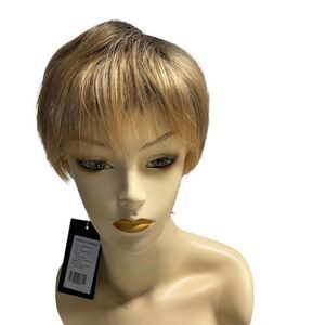 BLONDE UNICORN Women’s Blonde/Brown Wig 70% Human‎ Hair 30% Styling Synthetic